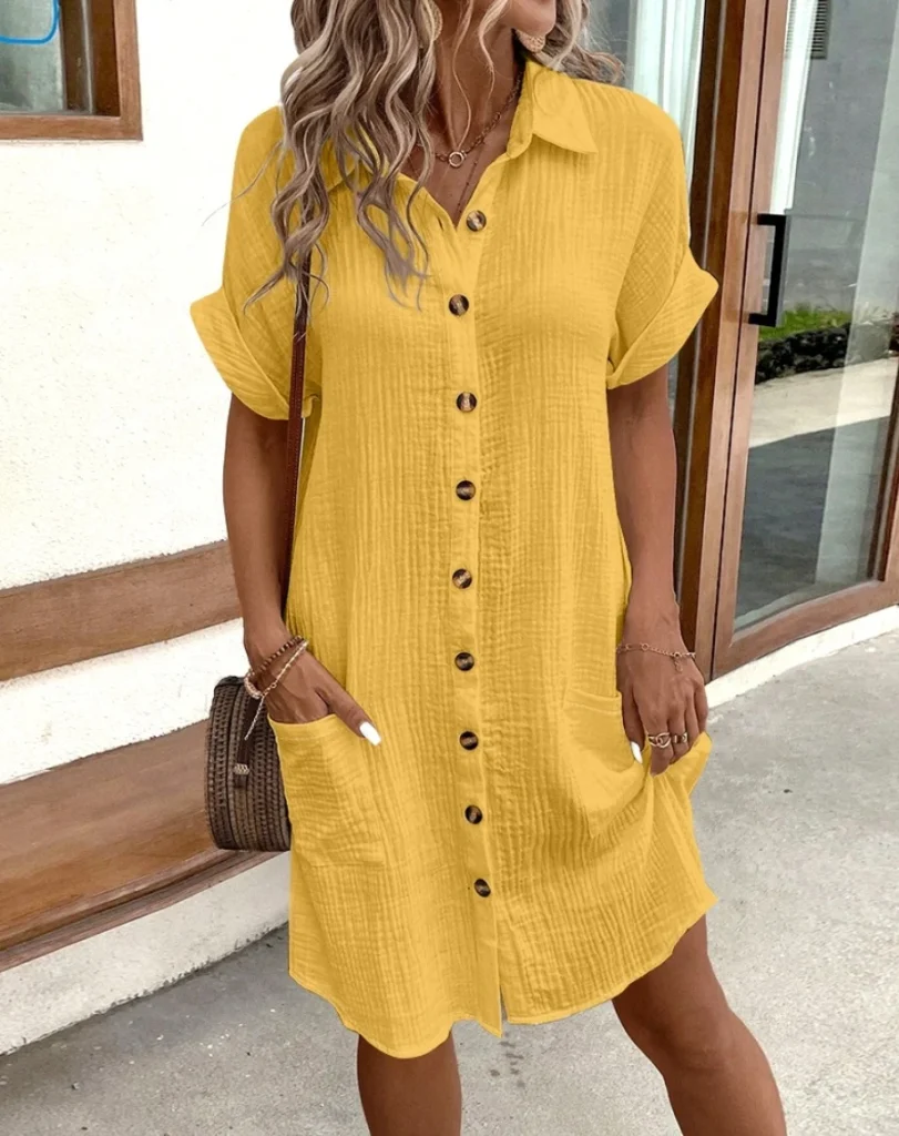 Vintage Women Solid Mini Dress Summer Fashion V-neck Three Quater Sleeve Cotton Linen Dress Ladies Casual Holiday Vestidos 5