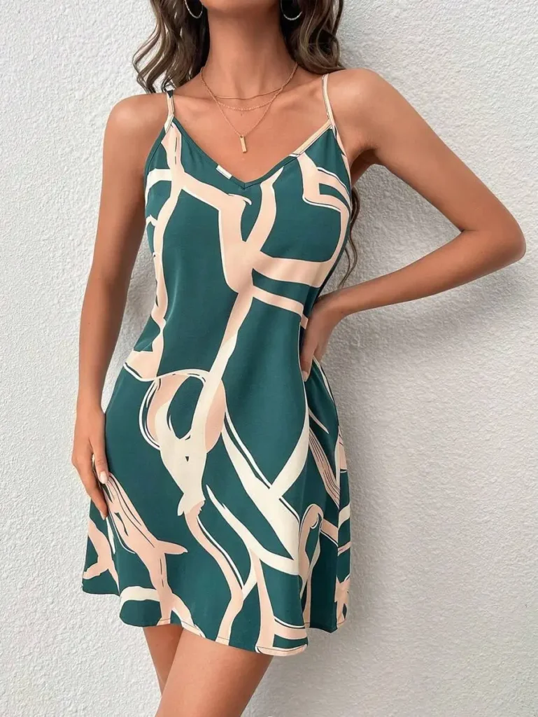 Womens Summer Abstract Print Cami Dress 1