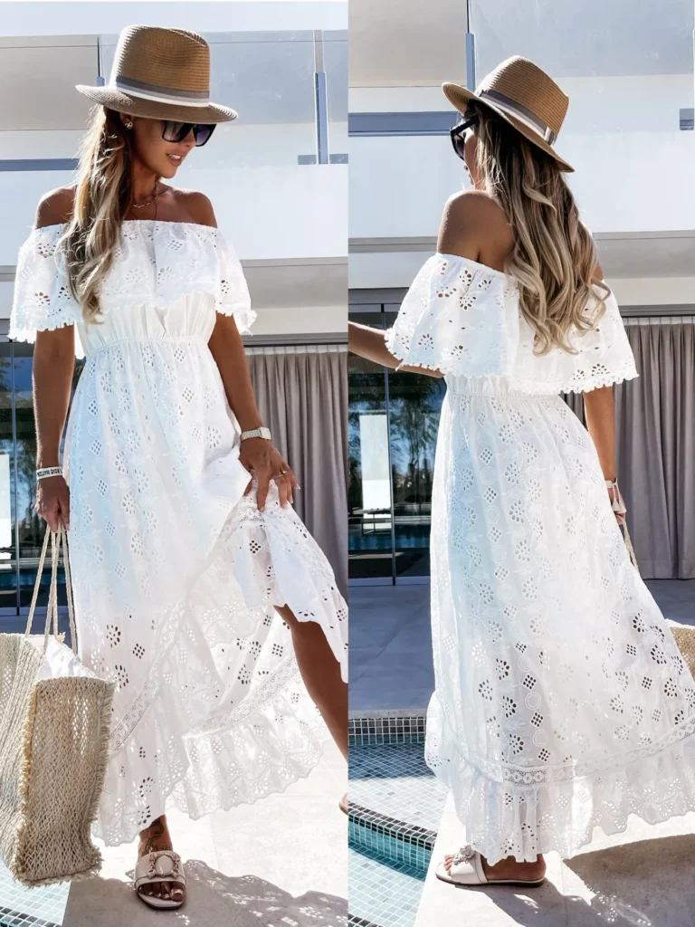 Summer White Dress For Woman 2025 Trendy Casual Beachwear Cover-ups Outfits New Boho Hippie Chic Long Maxi Dresses Elegant Party 1