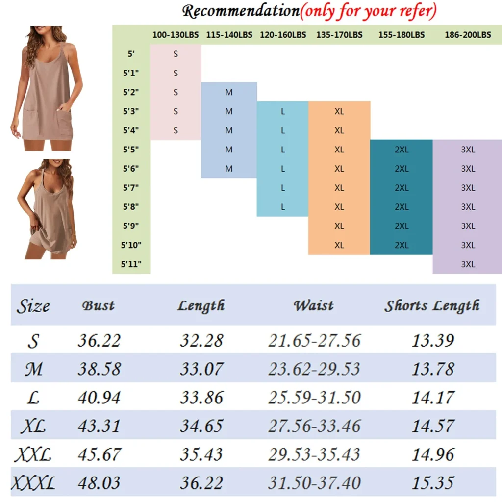 Women's Summer Sleeveless Mini Dress V Neck Spaghetti Straps Athletic Built-in Shorts Sundress 5