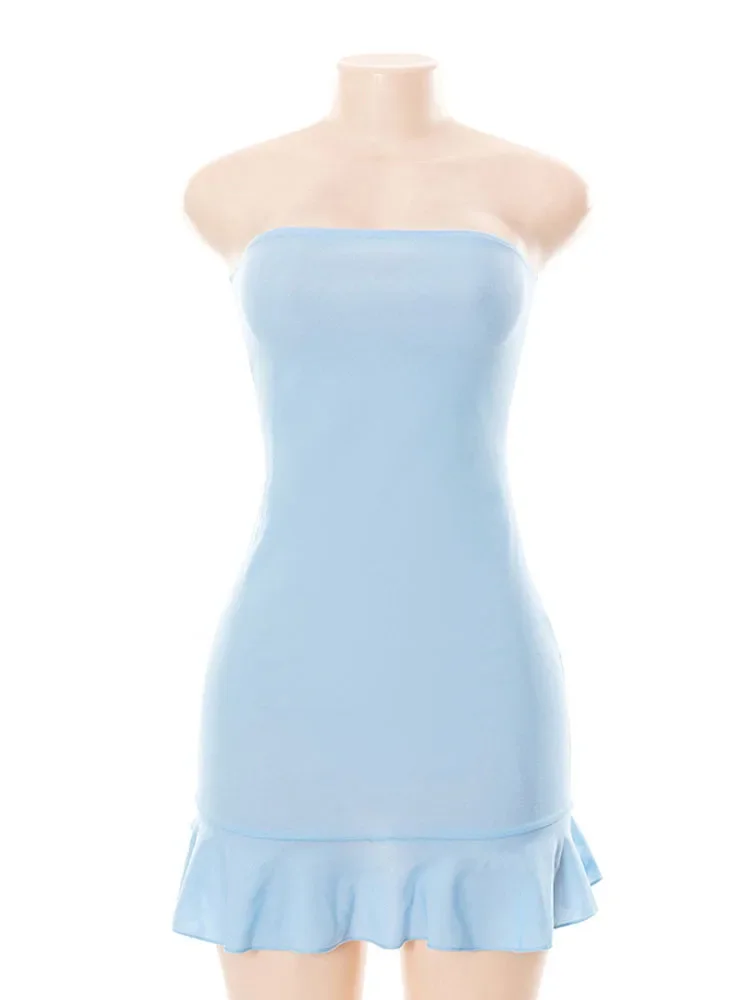 Fashion Solid Colour Pullover Dress For Women Casual Sleeveless One Shoulder Summer Dress One-Piece High Waisted Y2k Streetwear 4