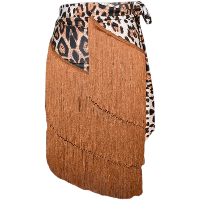 Adult Women's Latin Dance Practice Costume Skirt ter Ne Svel High Waist A-Line Long Dr Irregular Square Dance A... 5
