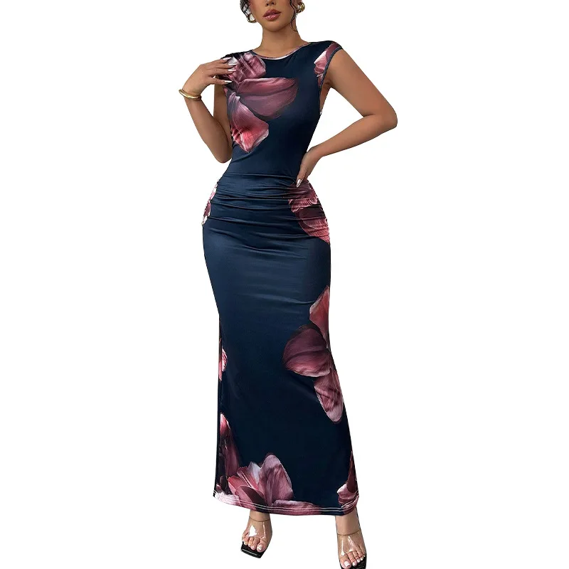 Sexy Bodycon Maxi Dresses For Women 2025 Summer Fashion Sleeveless O-neck Slim Long Party Dress Elegant Vestidos 5