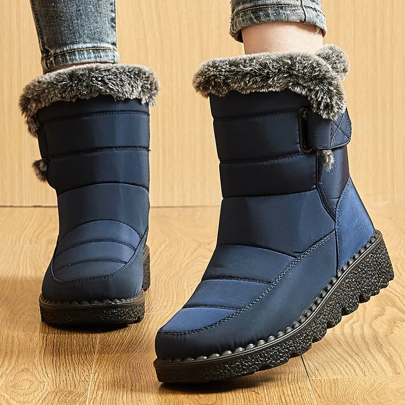 Women's Boots 2025 Trend Winter Shoes For Woman Winter Boots Ankle Low Heels Botas Mujer Waterproof Snow Boots With Fur Shoes 5