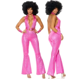 Sexy Retro 70s Disco Performance Costumes Dance Hip-hop Stage Costumes for Adult Women Cosplay Halloween