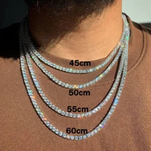 Hip Hop Jewelry 1 Row Iced Out Tennis Chain Bling CZ Men Diamond Cubic Zirconia Choker Necklace Women Drop Shipping