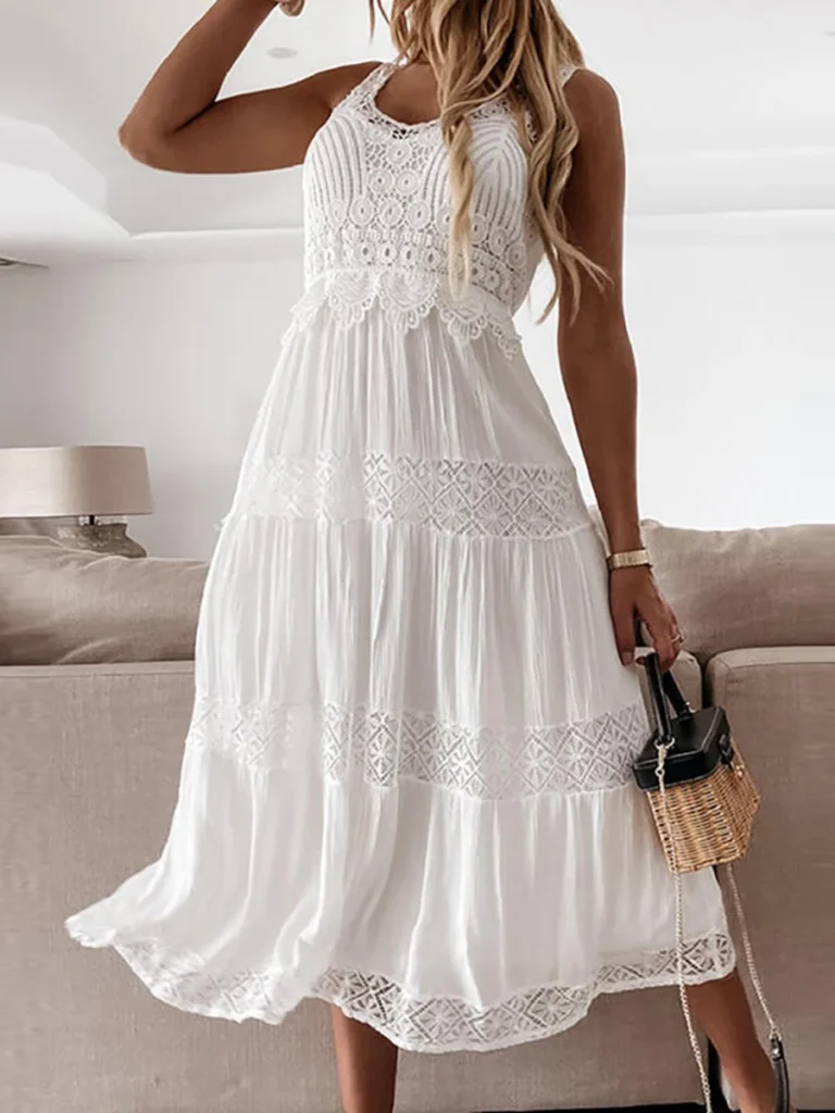 Summer White Dress For Woman 2025 Trendy Casual Beachwear Cover-ups Outfits New Boho Hippie Chic Long Maxi Dresses Elegant Party 6