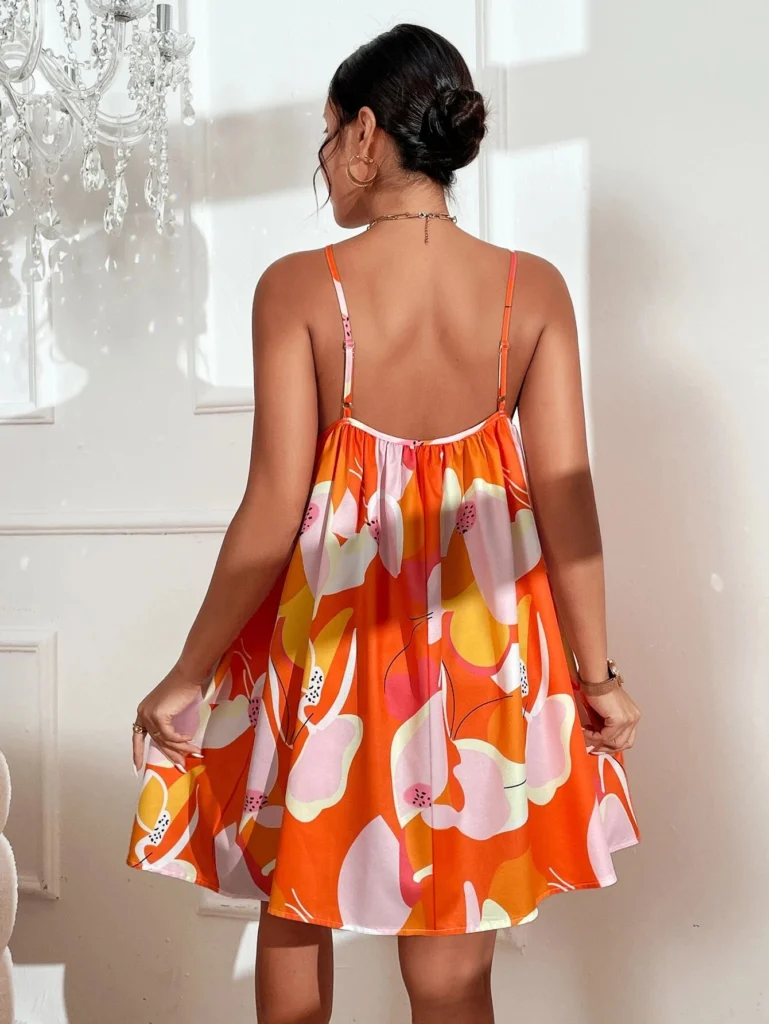 2025 Spring Summer New Cross-Border Sleeveless Strapless Mini Dress Full-Body Print Beach Vacation Style Women's Clothing 2