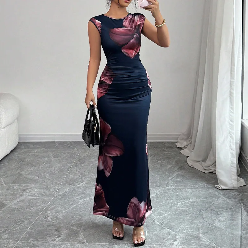 Sexy Bodycon Maxi Dresses For Women 2025 Summer Fashion Sleeveless O-neck Slim Long Party Dress Elegant Vestidos 1