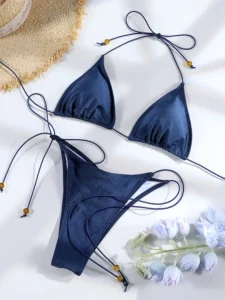 Sexy Triangle Mini Bikini Sets Micro Thongs Swimsuit Women Bathing Suit Biquini Bandage Beachwear Print Swimwear Thong Bikini