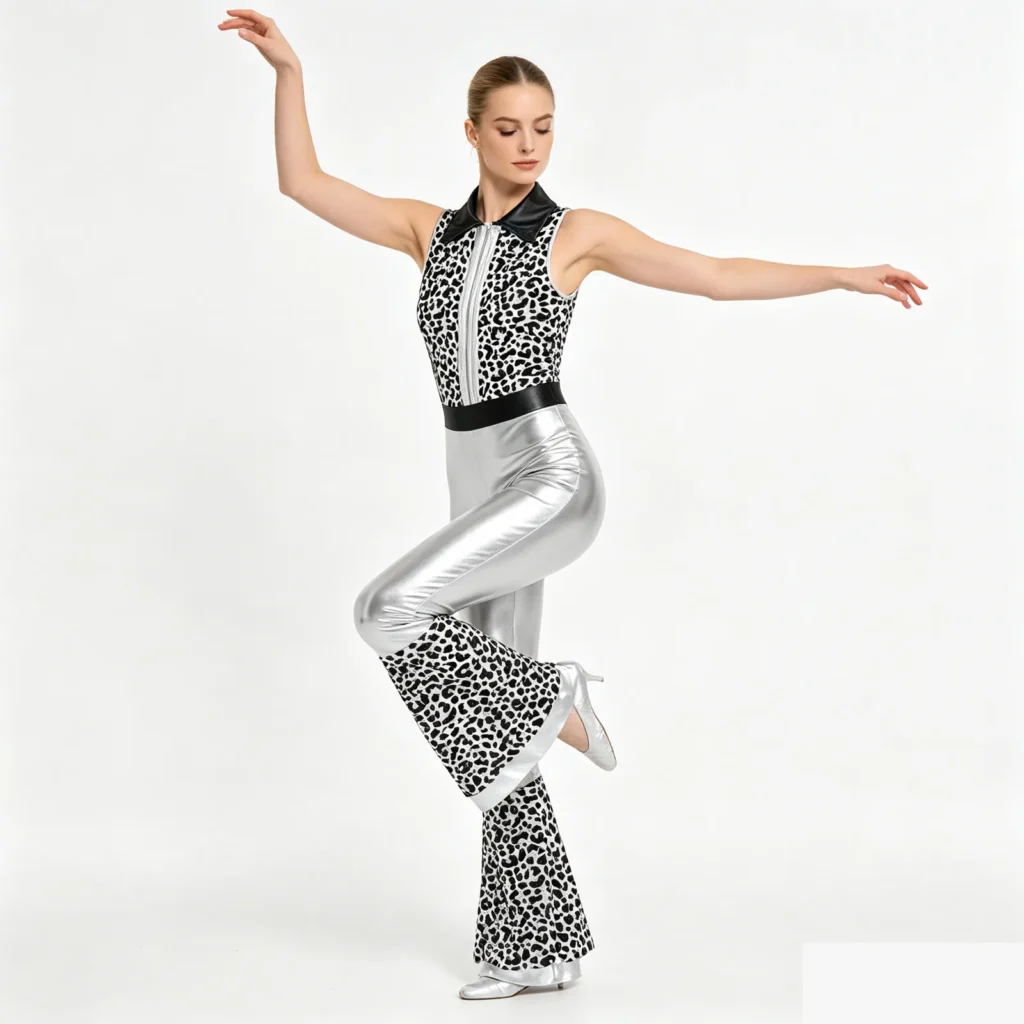 Studio 54 Metallic Flare Jumpsuit with Tiered Hem 1