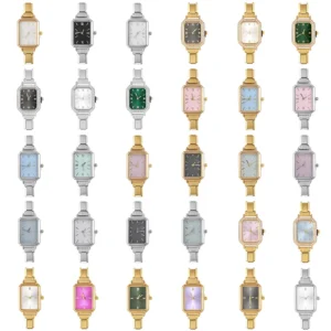 Fashion Colorful Dial Square Stainless Steel Women Watch Head Fit 9mm Bracelet For Party Friend Wife Birthday Jewelry Gifts
