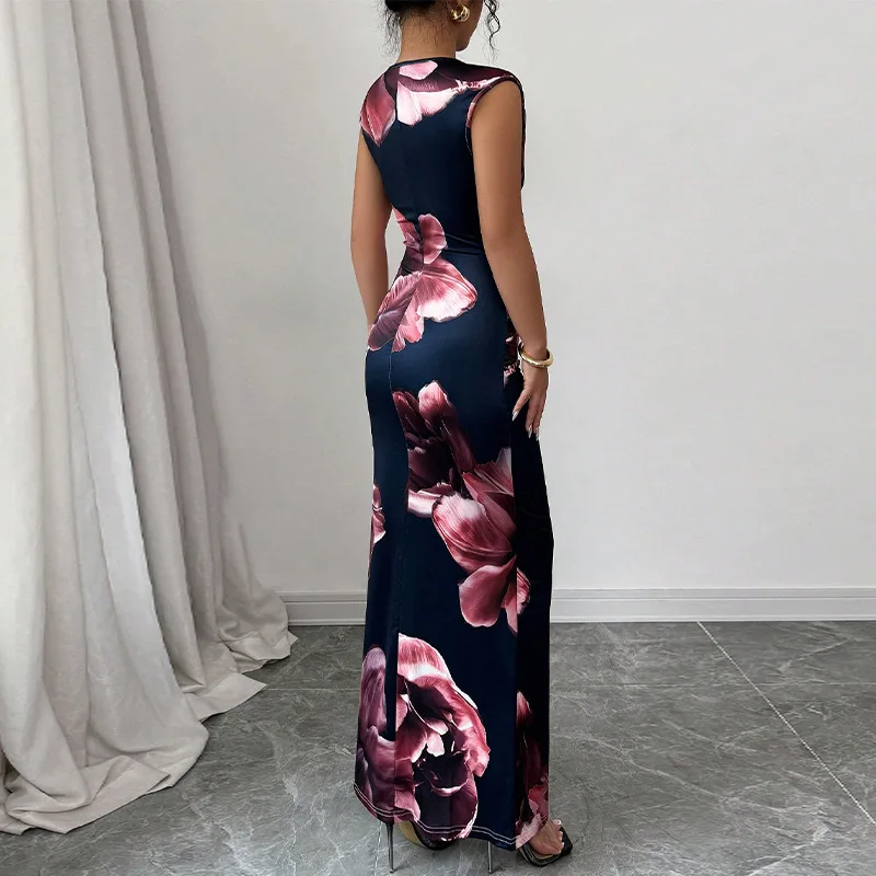 Sexy Bodycon Maxi Dresses For Women 2025 Summer Fashion Sleeveless O-neck Slim Long Party Dress Elegant Vestidos 4