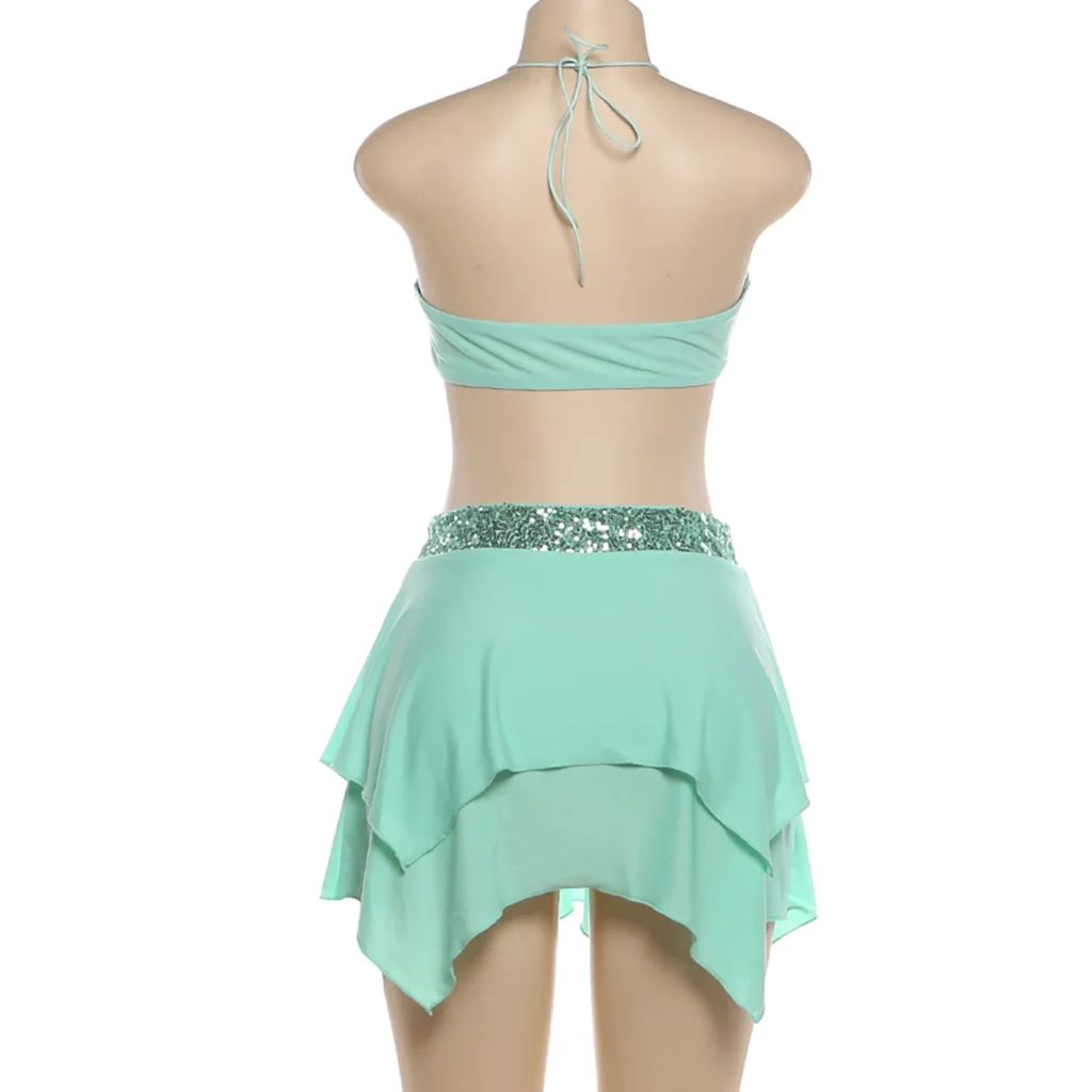 Summer fashion new European and American beach spice girl style dress leisure holiday deep V-neck backless waist sexy skirt. 6