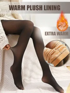 Thick Velvet Pantyhose with Warm Elastic Material Winter High-Waisted Tights with Natural Sexy Figure  Black Sheer Design