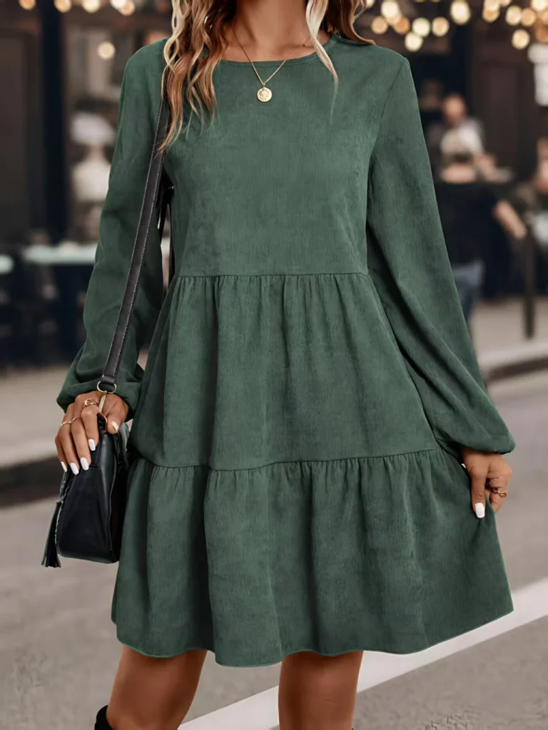 Autumn new women's long-sleeved round-neck dress 3
