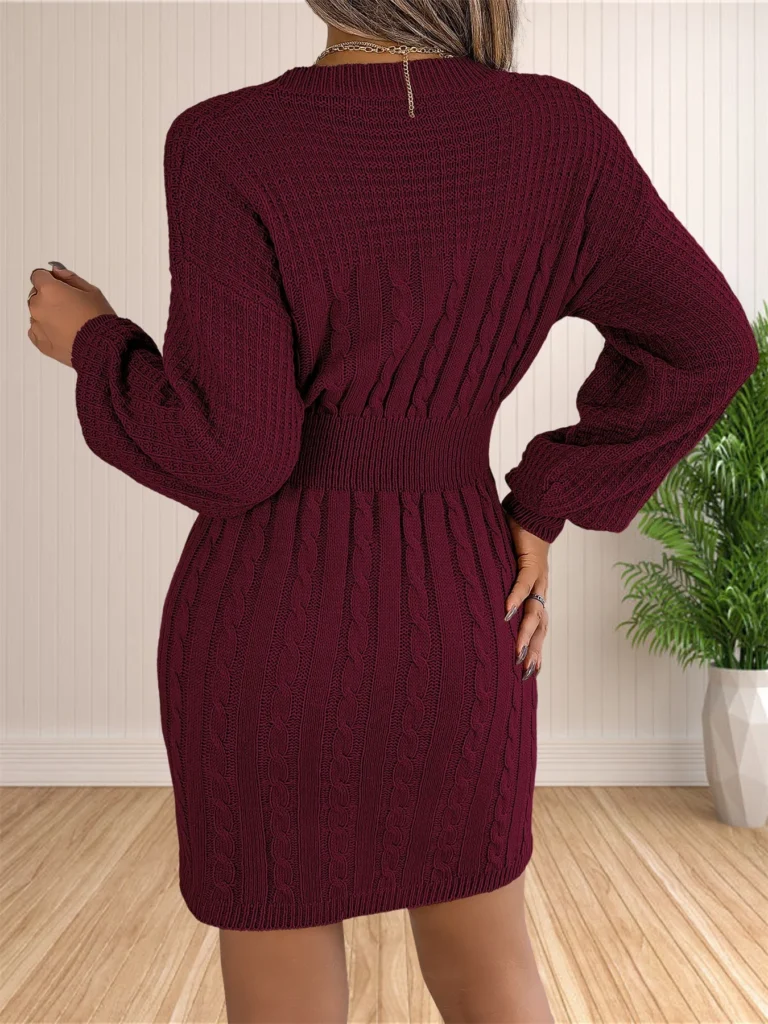 Fall Womens Sweaters Bodycon Sweater Dress 2024 Long Sleeve Midi Knit Dresses Pullover Sweater Dress 2