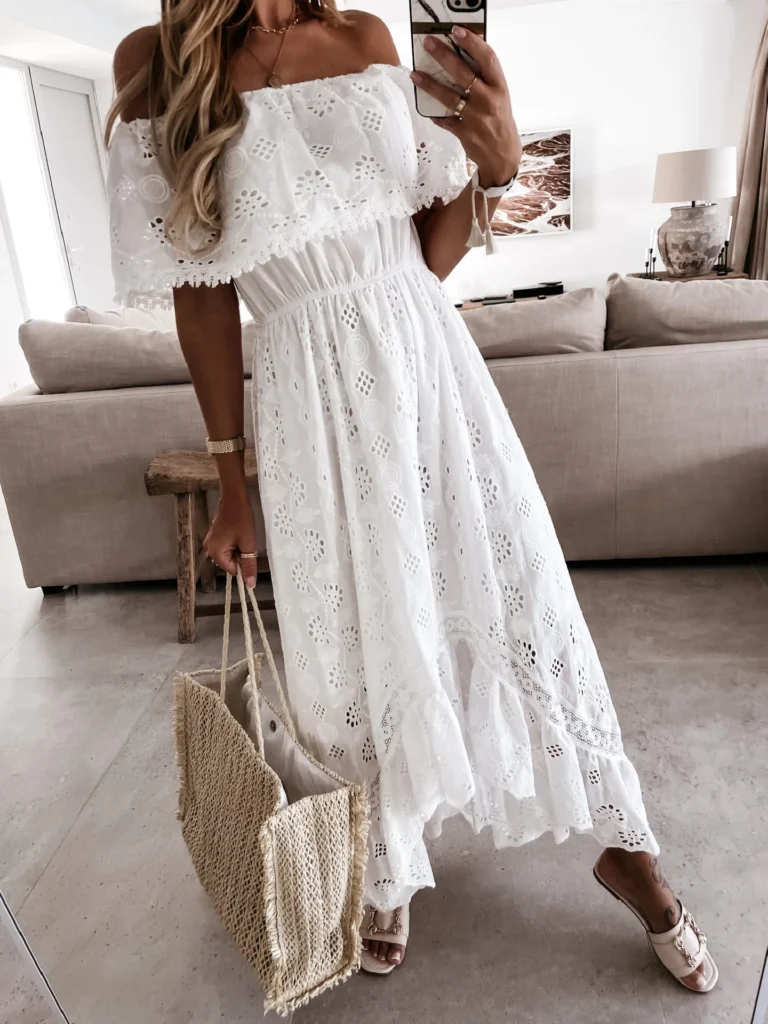 Summer White Dress For Woman 2025 Trendy Casual Beachwear Cover-ups Outfits New Boho Hippie Chic Long Maxi Dresses Elegant Party 5