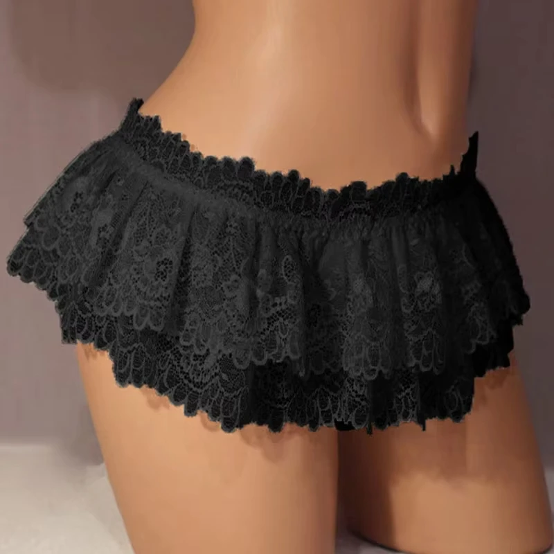 Womens Sexy Cosplay Vintage Pleated Skirt Ultra Short Skirt Cute Nightwear Lace Thongs Panties Lingerie Briefs Mini Skirt 3