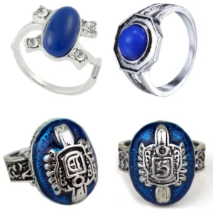 1 PC The Vampire Diaries Rings Elena Gilbert Daylight Rings Vintage Crystal Ring With Blue Lapis Fashion Jewelry Movies Cosplay