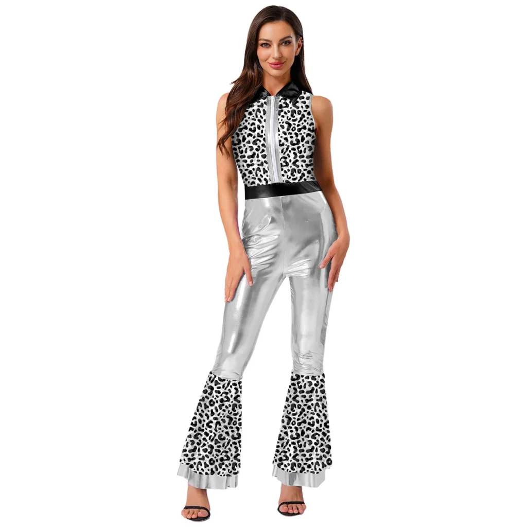 Studio 54 Metallic Flare Jumpsuit with Tiered Hem 2