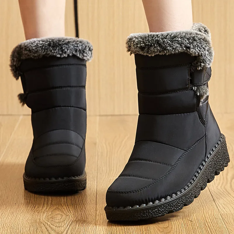 Women's Boots 2025 Trend Winter Shoes For Woman Winter Boots Ankle Low Heels Botas Mujer Waterproof Snow Boots With Fur Shoes 4