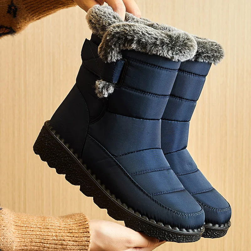 Women's Boots 2025 Trend Winter Shoes For Woman Winter Boots Ankle Low Heels Botas Mujer Waterproof Snow Boots With Fur Shoes 1