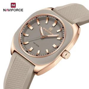 NAVIFORCE Classic Fashion Soft Silicone Strap Watch for Women Simple Casual Quartz Female Bracelet Waterproof Ladies Wristwatch