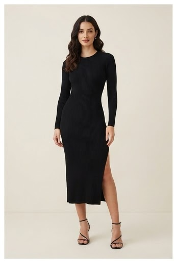 Ribbed Midi Dress